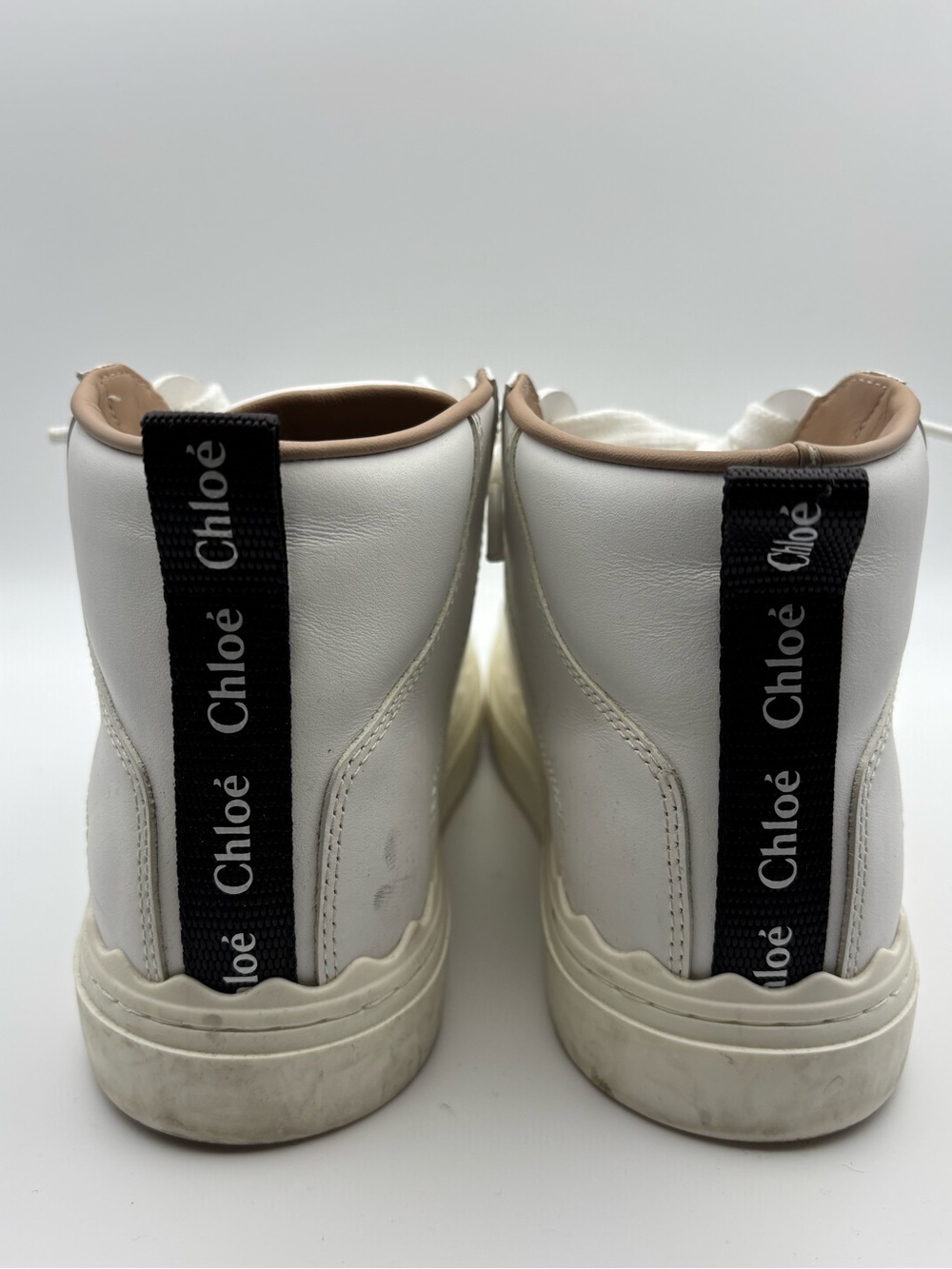 Chloe White High-Top Women's Sneakers - Picture 6 of 10